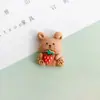 Accesorios de Resina para Manualidades de Oso y Conejo Color Té con Leche Beige de Dibujos Animados Funda de Teléfono Personalizada Materiales Hechos a Mano