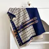 Bufanda de cachemira sintética para otoño e invierno para mujer, con patrón H, moderna y elegante, diseño jacquard engrosado, bufanda cálida, chal para habitación con aire acondicionado, calentador de cuello