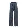 Pantalones Cómodos de Corte Holgado con Textura Tridimensional de Estilo Relajado Pantalones de Pierna Ancha Rectos Casuales Vintage Pantalones de Color Sólido con Caída Pesada