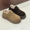 Sapatos Birkenstock de Pelúcia com Solado Grosso Retrô Feminino Outono Inverno Novo Versátil Confortável Casual Plataforma Fivela Slip-on Tendência