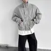Chaqueta de Mezclilla Estilo Retro Americano con Cuello Alto para Trabajo para Hombre en Primavera y Otoño, de Gama Alta, Holgada y Versátil Chaqueta Bomber Casual