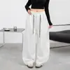 Pantalones de chándal negros para mujer, nueva colección otoño 2026, populares este año, modernos, casuales, de corte holgado, deportivos, de pierna ancha, con pierna curva