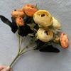 Flor de Camelia de Copo de Nieve de 6 Pétalos Artificial Flor Artificial Venta al por Mayor Boda Flor Decorativa Artificial Boda Hogar Arreglo Floral Terminado Adornos