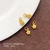 Colgante Pequeño de Esmalte Hueco Color Dorado Antiguo 18K Conserva el Color Suerte Fortuna Colgante Hecho a Mano DIY Cuentas para Joyería