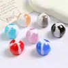 Crema de Verano Helado Brillo Difuminado Cintura Alta Tambor Redondo Resina Media Píldora Pendientes DIY Tocado Pasador Accesorios