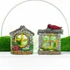 Decoração de paisagismo para aquário, janela pastoral simulada para fotos, acessórios, portas e janelas de resina, mesa de areia, janela de flores pastorais