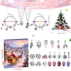 Pulseira de Natal Caixa Surpresa Calendário do Advento Contagem Regressiva de 24 Dias Conjunto de Joias de Miçangas DIY Presente de Natal para Meninas