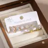 Moda Retro Europea Personalidad Geométrico Incrustado de Pedrería Letra Juego de Pendientes Transfronterizo Acero Inoxidable Sentido de Diseño Simple Joyería para Orejas
