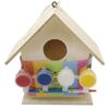 Comercio Exterior Madera DIY Ensamblaje Casa de Pájaros Contrachapado Juguete Pequeño Casa de Madera Contrachapado Jaula para Pájaros Madera de Álamo Casa de Pájaros Moderna Minimalista