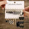 Pendientes de Aro Cuadrados Geométricos de Metal Novedosos Europeos y Americanos Conjunto de Pendientes Combinación Pendientes Estilo ins Set