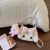 Bolso de hombro con diseño de flor de luna creciente estilo japonés para chica dulce, minibolso de hombro para compras diarias y citas con sentido de atmósfera