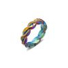 Anillo doble cruzado con patrón de pitón de acero de titanio para hombre transfronterizo europeo y americano, fabricantes de anillos cruzados, anillo de serpiente de acero inoxidable personalizado