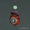 Amuleto de Dragón de la Fortuna Tallado en Sándalo Verde con Mantra de Seis Caracteres Cadena Exquisita para Teléfono Móvil DIY Colgante para Llaves de Bolso Dragón del Zodiaco