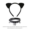 Cosplay Orejas de Gato Aro para el Cabello Accesorios de Cola de Gato Hechos a Mano Lindo Gato Madre Animal Oreja Accesorios para el Cabello Accesorios de Cola de Animal Traje