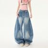 Jeans Laranja Infantil # Padrão Lavado Retro Americano Scimitar para Mulheres, Solto, Justo, Personalizado, Casual e Versátil Calças de Comprimento Total