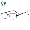 20223 Gafas planas transfronterizas con montura metálica para gafas de negocios, montura para gafas de miopía cuadradas, gafas antiluz azul con patillas de resorte