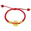 Dinero de los Cinco Emperadores 999 Oro de Pie Cuentas de Transferencia de Oro Pulsera de Oro Puro Dinero de la Suerte Año Cuerda Roja Cadena de Pie DIY para Hombres y Mujeres