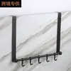 Gancho de Puerta Premium de Aluminio Espacial Sin Taladro, Perchero Metálico Silencioso, Perchero de Pared para Abrigos y Sombreros Negro, Perchero Multifuncional