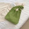 Bolso Tejido Simple y Artístico, Bolso de Hombro de Punto Versátil Estilo Coreano, Bolso Tote de Gran Capacidad, Bolso Retro de Color Sólido para Mujer