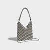 Moda europea y americana diseño de bolso para teléfono móvil sensación de cuentas bolso para mujer 2024 nuevo estilo cadena diagonal bolso pequeño nicho mini