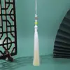 Xizang Lótus Prateado Gradiente Franja de Borla Estilo Antigo Iridescente Artesanal Tecido Marcador de Página Pingente Acessório Hanfu Ornamento Finalizado