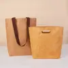 Bolsa Tote de Ombro Lavável de Papel Kraft Papel Dupont Feita Sob Medida Grande Capacidade Bolsa de Compras Bolsa Tote Vintage Feita Sob Medida