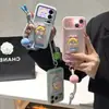 Funda para iPhone 16 compatible con Apple 17 Pro Max, con diseño de lunares, bebé llorando, soporte dual y cordón, se transforma instantáneamente en Fondo Estrellado Dopamina