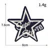 Sello de Bordado por Computadora Estrella de Cinco Puntas Transfronterizo de Comercio Exterior Parche de Tela Bordado con Hilo Dorado y Plateado Parche Decorativo para Ropa Chaqueta Insignia