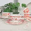 Juego de Vajilla de Porcelana Ósea Estilo Europeo para el Hogar de 10 Piezas Serie Tigre Regalo de Inauguración Plato para Filete Occidental Taza de Café Platillo Cuenco Cuchara Lote