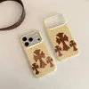 Capa de celular com design cruzado de estampa de leopardo com bolinhas amarelas leitosas estilo ins, adequada para iPhone 18 Pro Max, também disponível para 17 Pro Max e 16 Pro