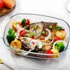 Bandeja para hornear de vidrio de borosilicato alto resistente a altas temperaturas, gruesa a prueba de explosiones, bandeja para hornear para microondas, gran capacidad, plato para pescado, plato, venta al por mayor
