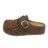 Medias pantuflas de media punta con hebilla interior para aumentar altura, otoño 2026, pantuflas slip-on de suela gruesa para mujer, para usar al aire libre, estilo perezoso