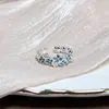 Anel de Dedo Feminino Guofeng Azul Glacial Gradiente Líquido Frio Borboleta Leve Luxo Vento Frio Doce Frio Moda