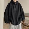 Metade zíper Zhongshan suéter masculino primavera e outono marca de moda design com capuz de alto peso top meia gola alta casaco High Street