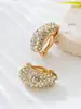Pendientes de Alta Calidad, Nuevos Clips para Orejas de Frijol Brillantes Multicolores Completamente Incrustados de Diamantes, Pendientes de Moda Retro de Alta Gama para Mujer Más Vendidos