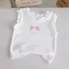 Colete Doce para Bebê Menina 25 Novo Estilo de Verão Macio e Fino Camiseta Sem Mangas Meninas Cor Doce Moda Tops Tendência 3