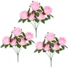 Rosas Simuladas Día de San Valentín Plástico Flor Falsa Individual Ramo Adornos para Restaurante Arreglo Floral Flores Secas Decoración con Flores de Seda