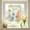 Pegatinas decorativas con temática de Pascua que presentan lindos pajaritos, perfectas para crear un ambiente festivo en tiendas y escaparates en 2027; pegatinas electrostáticas para puertas y ventanas de vidrio con diseños florales