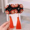 Peluca para niños, tocado, tarjetas para el pelo rizado de Año Nuevo para bebé, linda peluca de flores para niña, horquilla, accesorios para el pelo de Año Nuevo