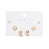 Pendientes de plata de ley S925 con diseño de nicho avanzado y combinación de piedras de ojo de gato geométricas pequeñas, sencillos y exquisitos.