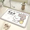 Alfombrilla de Piso de Barro de Diatomeas de Dibujos Animados, Alfombrilla Absorbente para Piso de Baño, Felpudo para Puerta de Inodoro, Felpudo Antideslizante para Baño, Alfombrilla de Pie de Secado Rápido