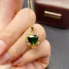 Colgante de Diopsida Natural Transfronterizo Accesorios para Mujer Nicho de Gama Alta Joyería de Plata 925 8*8 Joyería de Lujo Venta Directa de Fábrica