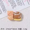 Oso de Dibujos Animados Té de la Tarde Pegamento de Crema Pasador Casero Cuerda para el Cabello Funda para Teléfono Móvil Hebilla de Zapato Material para Joyería DIY de Vehículo Eléctrico
