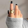 Europa e Estados Unidos estilo ins transfronteiriço anel de metal liso irregular design de personalidade feminina sentido abertura anel ajustável