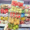 Popular pinza para el pelo de clip lateral para niñas, con diseño de rodaja de fruta de tomate, limón y sandía que brilla en la oscuridad, clip creativo para el pelo de niña.