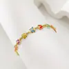 Pulseira Colorida de Aço Inoxidável com Diamantes de Vidro em Formato de Borboleta, Estilo Ins Transfronteiriço, Nicho Doce de Aço Titânio com uma Vibe Jovem, Popular