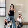 Camisola Patchwork con Ribete de Encaje para Mujer 2026 Nuevo Estilo Top Atrevido para Llevar Debajo con Sujetador Incorporado Chaleco para Mujer 189
