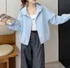 Chaqueta corta, ligera, de color liso, corte holgado para mujer, verano 2026, de alta gama, versátil, prenda exterior casual para mujeres petite