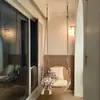Cesta colgante para el hogar Silla de ratán Silla colgante para balcón interior Silla mecedora Silla cuna de celebridad de internet Hamaca para persona perezosa en el patio Silla mecedora exterior