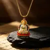 Nuevo estilo chino botella del tesoro loto Guanyin collar Mahavairocana Buda amuleto colgante Mismo estilo que Kuaishou Douyin transmisión en vivo para hombres y mujeres